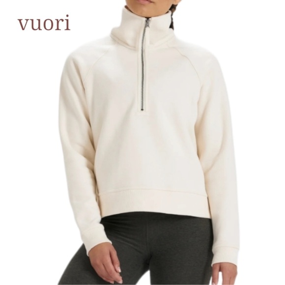 Vuori Tops - Vuori Off-White Half-Zip Pullover
